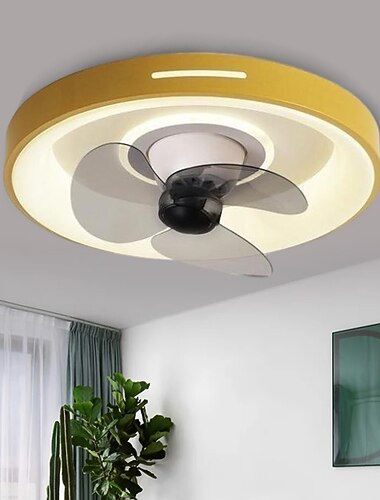  plafondventilator met licht dimbaar 48cm 6 windsnelheden moderne plafondventilator voor slaapkamer, woonkamer ca & afstandsbediening 110-240v