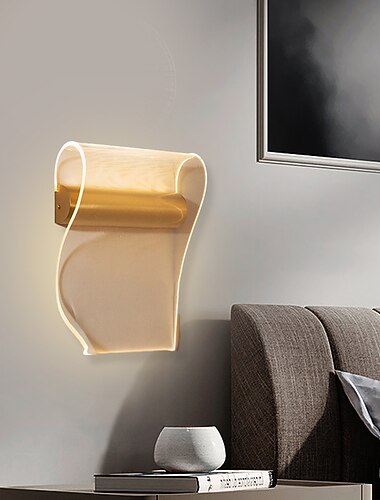  Lâmpada de arandela led interior minimalista cobre acrílico montagem na parede luz longa decoração para casa luminária luzes de lavagem de parede interior para sala de estar quarto 110-240v