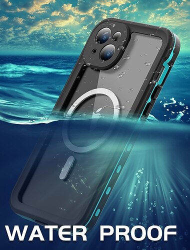  telefono Custodia Per iPhone 15 14 Pro Max Plus 13 Pro Max Fodero impermeabile Rimovibile Protezione Completa Doppio Lato Armatura ABS+PC