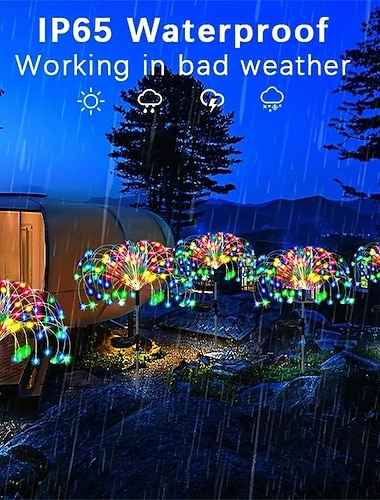  1 stk 3 W LED Solcellebelysning Pathway Lights & Lanternes Soldrevet Jul Bryllup Dekorasjon Varm hvit Kjølig hvit Blå 5 V 200/150/120/90 LED perler