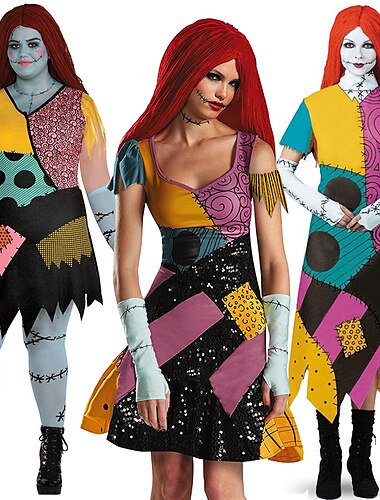  a karácsony előtti rémálom Sally ruha felnőttek női ijesztő jelmez előadás buli karácsonyi halloween karnevál könnyű halloween jelmezek mardi gras