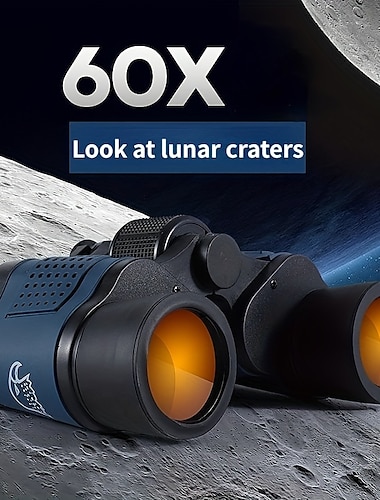  60x60 High-power Binoculars With Coordinates BAK4 Portable Telescope Low Light Night Vision Hunting Sports Tourism Sightseeing Objective 36mm Eyepiece 16mm Magnification 10x