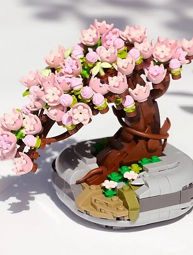  מתנות ליום האישה בונסאי עסיסי עציץ פרח דובדבן - מיני אבני בניין לעיצוב סלון ליל כל הקדושים/חג ההודיה/מתנה לפסטיבל מתנות יום האם לאמא