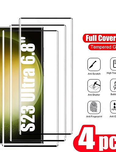  4 ед. Защитная пленка Назначение Samsung Galaxy S24 Ultra Plus S23 S22 S21 S20 Ultra Plus FE Note 20 Ultra Note 20 S25 Ультра Закаленное стекло Уровень защиты 9H