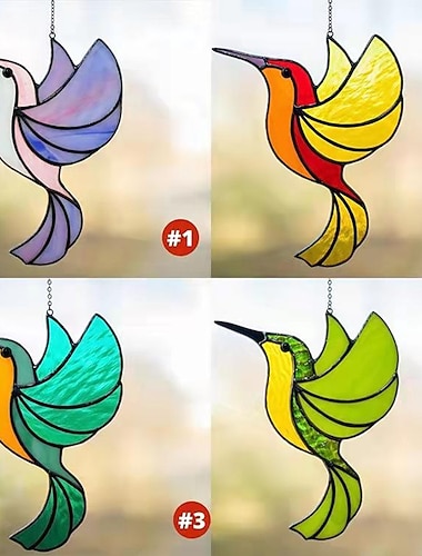  ハチドリ サンキャッチャー メタル ガラス ウィンドウ ペンダント ウクライナ ハチドリ サンキャッチャー