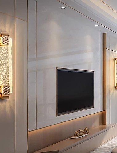  led vegglampe rustfritt stål krystall innendørs 40/50/60/80/100cm 3 lys minimalistisk veggmontering lys lang boliginnredning belysningsarmatur innendørs veggvask lys for stue soverom 110-240v