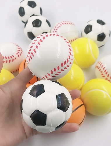  4 Uds. Modelo de pelota de espuma de pu, esponja de espuma de descompresión, Bola de ventilación, baloncesto, fútbol, tenis, béisbol, juguete para apretar