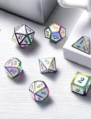  dados de metal coc grupo corriendo dnd dragón y mazmorra poliedro juego de siete dados