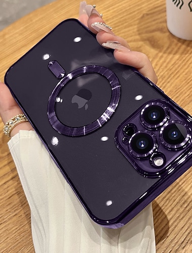  هاتف غطاء من أجل iPhone 15 14 Pro Max Plus 13 12 11 Pro Max iPhone 13 12 11 Pro Max SE X XR XS Max 8 7 غطاء خلفي شبه شفّاف حامي عدسة الكاميرا دعم الشحن اللاسلكي TPU
