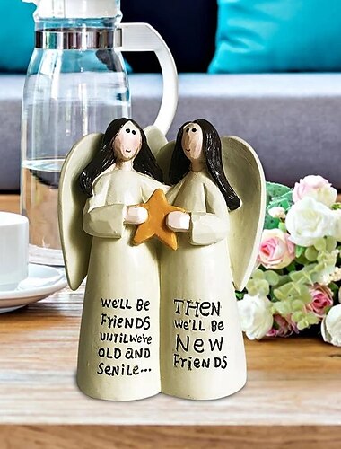  Figur, die Freundschaft feiert, Raumdekoration, Kunstharz, Engelsstatue, Schwester, Freund, Dekoration, Valentinstagsgeschenk