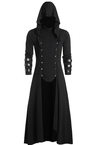  Retro vintage Punk & Gothic Middeleeuws Jas Trenchcoat Overkleding Pest dokter Voor heren Fantasie Stoompunk Maskerade Feest Volwassenen Jas
