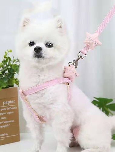  Cachorros Gatos Arreios Trelas Ajustável Portátil Durável Ao ar livre Caminhada