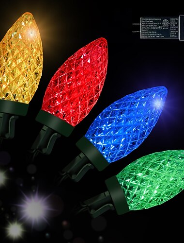  vánoční osvětlení 16,4 ft 50 led c6 vánoční osvětlení 5m s funkcí časování vodotěsná a připojitelná zástrčka pro domácí párty zahradní dekorace venkovní vánoční dekorace