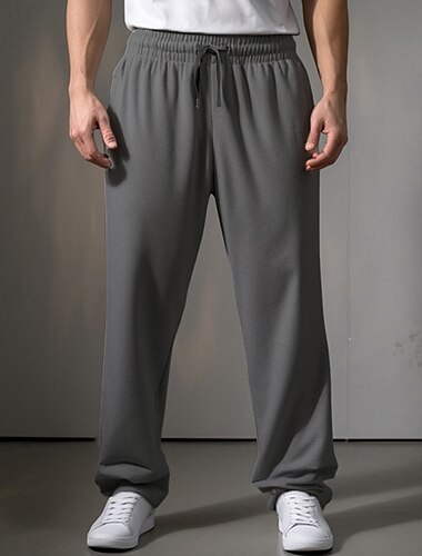  Herren Jogginghose Trainingshose Jogginghose Jogger Jogginghose mit weitem Bein Hose Hosen Tasche Kordelzug Elastische Taille Glatt Komfort Atmungsaktiv Outdoor Täglich Ausgehen Modisch Brautkleider