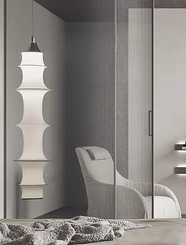  led hanglamp bamboe ontwerp stof creatieve Scandinavische kroonluchters minimalistische stijl led hanglamp eetkamer nachtkastje plafondlamp 110-240v