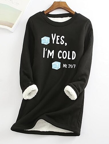  Damen-Sweatshirt, Pullover, Sherpa-Buchstaben, lässig, sportlich, warm, flauschig, bequem, Rundhalsausschnitt, langärmeliges Oberteil, mikroelastisch, Herbst&amp;Winterkomfort, atmungsaktives,