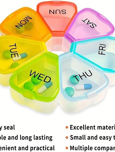  1pc organizador de pastillas, organizador de pastillas semanal, pastillero, organizador de medicamentos, pastillero, pastillero, pastillero 7 días, pastillero, pastillero de viaje