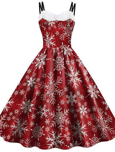  julenissen Mrs.Claus Fancy julekjole Dame 1950-tallet Voksne Jul Maskerade julaften Jul Fest Kjole