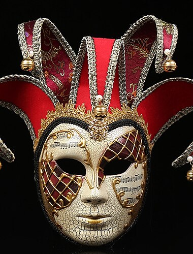  Harlekýn Maska Benátská maska Volto Dospělé Pánské Full face Párty Plesová maškaráda Karneval v Benátkách Karneval Mardi Gras Velikonoce Jednoduchý karnevalový kostým