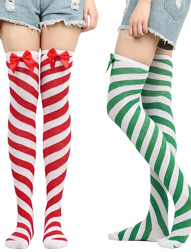  Papá Noel Elfo Calcetines y Medias Mujer Navidad Año Nuevo Nochebuena Navidad Adulto Navidad Víspera de año nuevo Calcetines