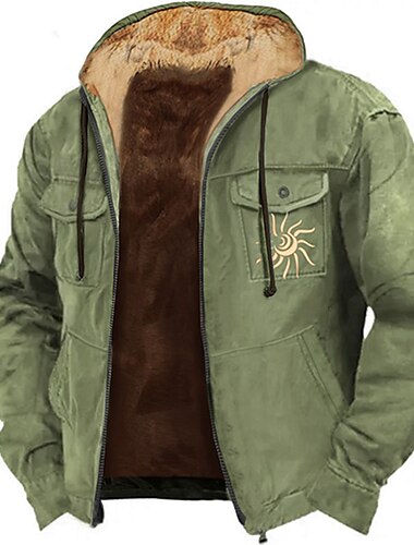  Herren Sonne Grafik-Drucke Hoodie Sweatshirt Kapuze Hoodies Pullover Kapuzenpullover mit Reißverschluss Langarm Sweatshirt mit Kapuze Mit Kapuze Täglich 3D-Druck Festtage Urlaub Ausgehen Hellbraun