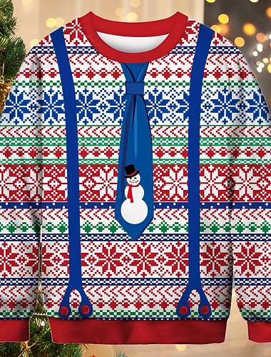 Weihnachten Weihnachtsmann Pullover Lustiges Weihnachts-Sweatshirt 3D-Druck Für Paar Herren Damen Erwachsene Weihnachten Karneval Silvester 3D-Druck Freizeitskleidung Urlaub