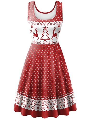  julenissen Mrs.Claus Fancy julekjole Dame 1950-tallet Voksne Jul Maskerade julaften Jul Fest Kjole