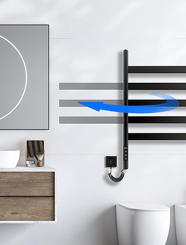  Radiador calentador de toallas eléctrico, toallero eléctrico de pared, calentador de toallas inteligente de temperatura constante con rotación de 180°, accesorios de baño con radiador calefactable, secador de toallas eléctrico