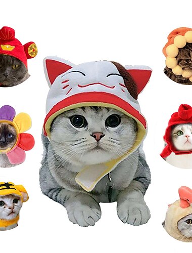  Собаки Коты Бандана и шапочка для собаки Для вечеринки Веселая Зима Дышащий Мягкий Влажная чистка Удобный Для вечеринок Хэллоуин На каждый день фестиваль Одежда для собак for
