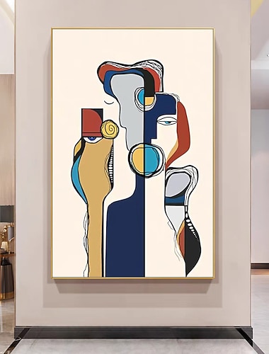  Mintura handgefertigte Cartoon-Figuren-Ölgemälde auf Leinwand, Wandkunst, Dekoration, modernes abstraktes Bild für Heimdekoration, gerolltes, rahmenloses, ungedehntes Gemälde