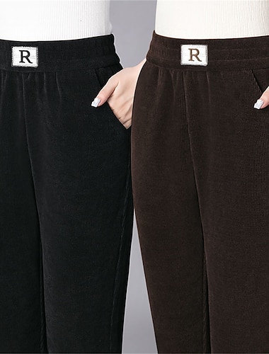  pantaloni eleganti da donna in velluto a coste skinny pantaloni lunghi moda streetwear outdoor street nero marrone m l autunno inverno