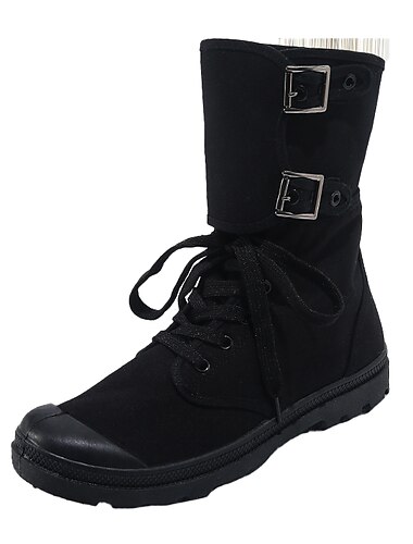  Grüne Kampfstiefel aus Canvas für Herren mit Schnalle und Schnürverschluss – strapazierfähige Outdoor-Wanderstiefel und Militärstiefel