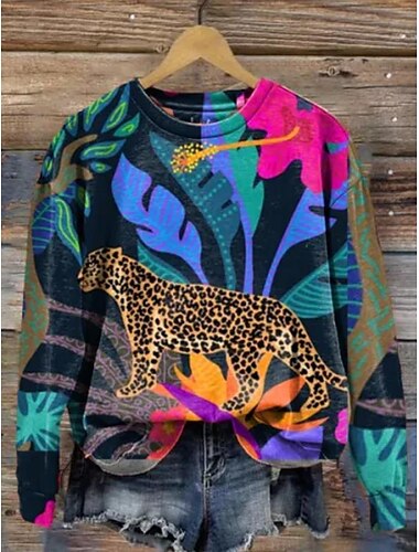  Damen-Sweatshirt, Pullover, Grafik, lässig, Sport-Print, aktive Sportbekleidung, Rundhalsausschnitt, langärmeliges Oberteil, mikroelastisch, Herbst&amp;Winterkomfort, atmungsaktives, weiches Gewebe