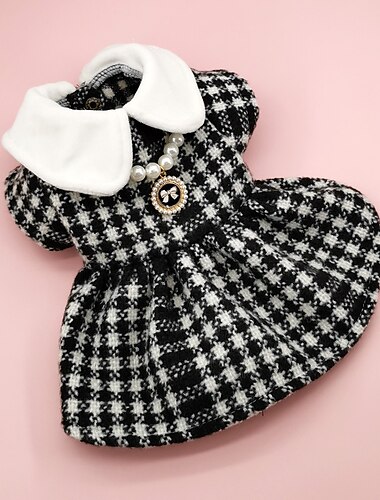  Hund Katze Kleid Mode Niedlich Winter Weich Waschbar Bequem Outdoor Party Hundebekleidung for Bichon Frise Pudel Zwergspitz Baby Haustier Papillon