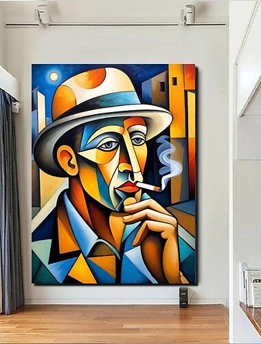  handkamrat oljemålning canvasvägg konst dekoration abstrakt kniv målning picasso stil karaktärer för heminredning rullad ramlös osträckt målning