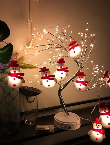  1 stk 4,95 fot/1,5 m 10 lys led julesnømann lyssnorer julepynt dekorasjoner til juletre festlig fest