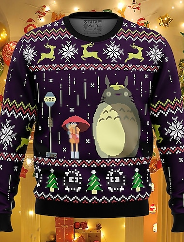 Anime 3D-Druck 3D Bischofsärmel Cartoon Manga Sweatshirt Totoro Grafik für Paar Herren Damen Erwachsene 3D-Druck  für Weihnachten Karneval Maskerade   Anime 3D-Druck 3D Bischofsärmel Cartoon Manga Sweatshirt Totoro Grafik für Paar Herren Damen Erwachsene 3D-Druck  für Weihnachten Karneval Maskerade