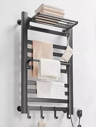  elektrisk handdukstork radiator, väggmonterad och fristående handdukstorkställ, uppvärmd handdukstork i aluminiumlegering för badrum