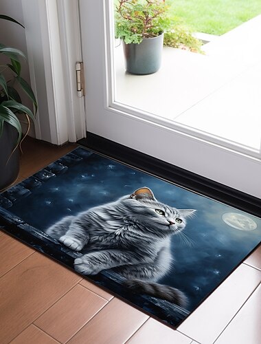  Paillasson animal hyper réaliste, tapis de sol lavable, tapis de cuisine, antidérapant, résistant à l'huile, intérieur et extérieur, décoration de chambre à coucher, tapis de salle de bain, tapis