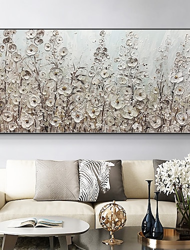  Pintura al óleo pintada a mano lienzo arte de la pared decoración extra grande textura abstracta flores contemporáneas para la decoración de la habitación del hogar pintura enrollada sin marco sin