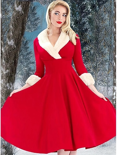  Babbo Natale Mrs.Claus Abito di Natale fantasia Per donna Natale Capodanno vigilia di Natale Natale Per adulto Natale Vigilia di Capodanno Abito