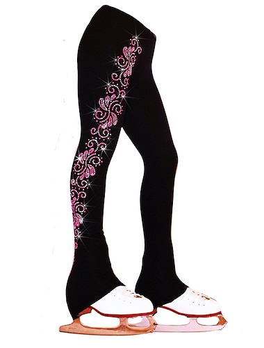  Kunstschaatsbroek Dames Voor meisjes Schaatsen Kleding Onderlichaam Wit Roze Blauw Rekbaar Opleiding Wedstrijd Kunstschaatskleding Thermisch Warm Kristal / Bergkristal Schaatsen Kunstschaatsen
