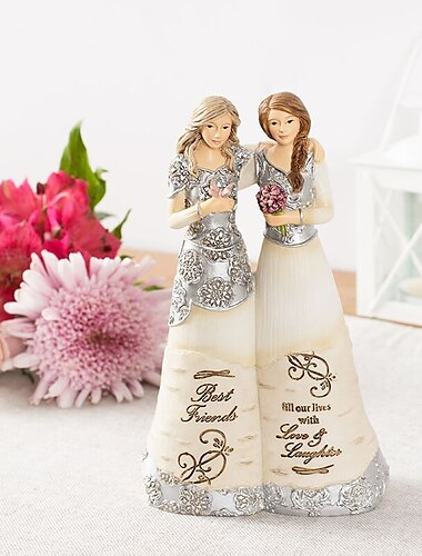  Figurine Celebrating Friendship Room Home Decor Resin Angel Statue Sister Friend Decoration Valentines Day Gift