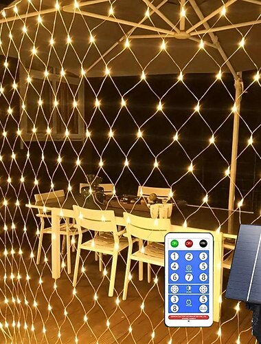  1.5 3M 6m Cuerdas de Luces Cadena de luces navideñas 96/192/672 LED EL Blanco Cálido Blanco Fresco Multicolor Luces de cadena de malla de red LED Víspera de Todos los Santos Solar Vacaciones 24 V