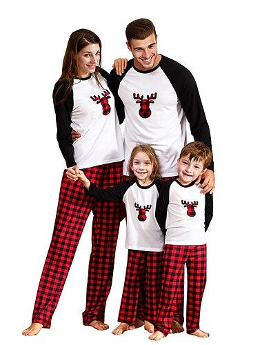  julenissen Familiejule pyjamas Nattøj Julepysjamas Herre Dame Gutt Jente Jul Familiematchende antrekk Voksen Jul julaften Jul Hjemmeklær Topp Bukser