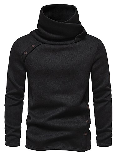  Voor heren Coltrui Trui Geribd breien Normaal Gebreid Effen Coltrui Modern eigentijds Werk Alledaagse kleding Kleding Winter Zwart Wit S M L