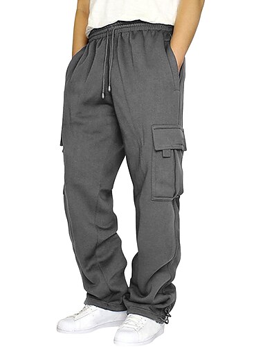  Herren Jogginghose Jogger Cargohosen Unten Strasse Athlässigkeit Sommer Atmungsaktiv Weich Schweißableitend Fitness Fitnesstraining Laufen Lockere Passform Sportbekleidung Sportkleidung Einfarbig