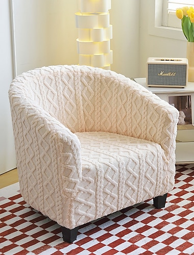  Fundas de lana para silla de club, funda elástica suave para silla de bañera para sala de estar y dormitorio, protector de sillón lavable y extraíble, protector de muebles para decoración del hogar