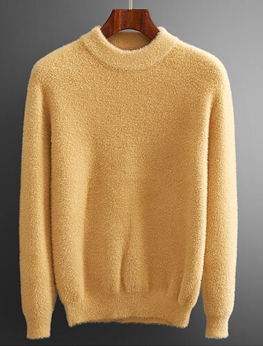  Homme Pull Sauteur A côtes Tricoter Normal Tricoté Plein Col Ras du Cou Garder au chaud Moderne contemporain Casual Usage quotidien Vêtement Tenue Automne Hiver Noir Blanche M L XL