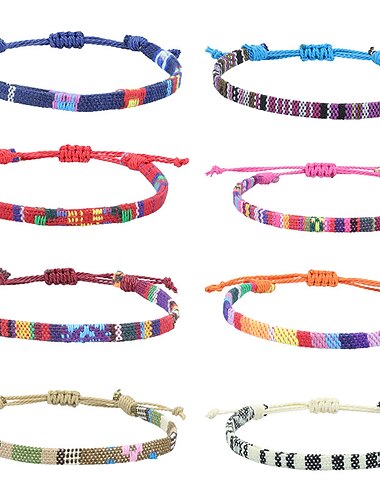  willekeurige 5 stks hot selling nepalese stijl katoen en linnen geweven stof regenboog enkelketting veelzijdige en kleurrijke activiteit enkeltouw